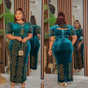 Green Embellished Corset Maxi Dress for African Wedding Guest Nigerian Engagement Ceremony Birthday Photoshoot Dinner Party Reception