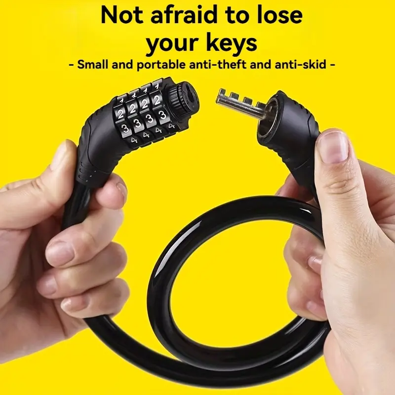 summerwins Keyless Bicycle Lock - 10,000 Password Combinations, Secure, Portable, Small, Space-Saving Bike Security for Home & Party Use, Keyless Lock