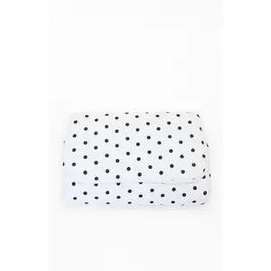 John Galt Women's White Polka Dot Makeup Bag
