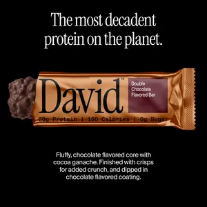 Double Chocolate Flavored Bars – 20g Protein 150 Calories 0g Sugar – Includes 12 Bars – High Protein Snack