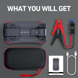 POVASEE 4000A Jump Starter Battery Pack 12V – Heavy Duty Portable Car Jump Box for Gas or Diesel Engine (Up to 10L Gas / 8L Diesel), 3-in-1 Emergency Booster with LED Light & Power Bank