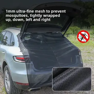 Car Trunk Mosquito Net for SUV/Off-Road Vehicle, Tailgate Camping Mosquito & Sun Protection Mesh Curtain, Breathable Anti-Mosquito Screen for Car Trunk