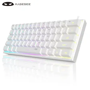 Magegee Mini 60% Gaming Keyboard, RGB Backlit 61 Key Ultra-Compact Keyboard, TS91 Ergonomic Waterproof Mechanical Feeling Office MageGee