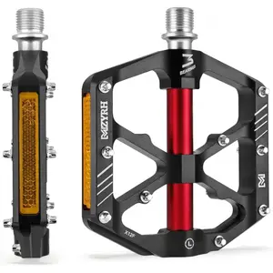 3 Bearings Mountain Bike Platform Pedals - Flat Alloy 9/16" Non-Slip Bicycle Pedals