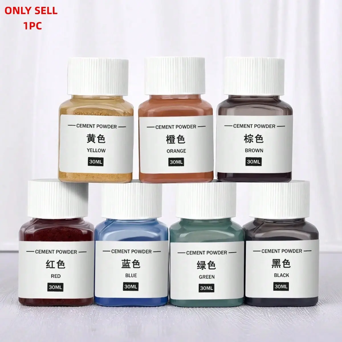 1 Pcs 30ml Gypsum Cement Coloring Planter Pigment Gypsum Powder Color Concentrate Concrete Cement Plaster Mold DIY Jewelry Making Accessory