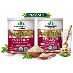 Psyllium Herbal Powder - Whole Husk Fiber, Healthy Elimination, Keto Friendly, Vegan, Gluten-Free, USDA Certified Organic, Non-GMO, Soluble & Insoluble Fiber Source - 12 oz Canister
