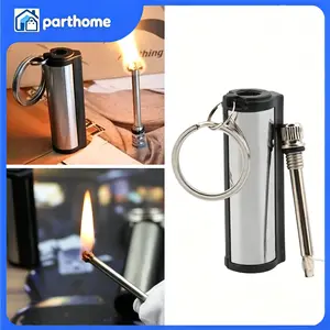 2 PCs Permanent Match Keychain Emergency Lighter Waterproof Survival Gear Tool