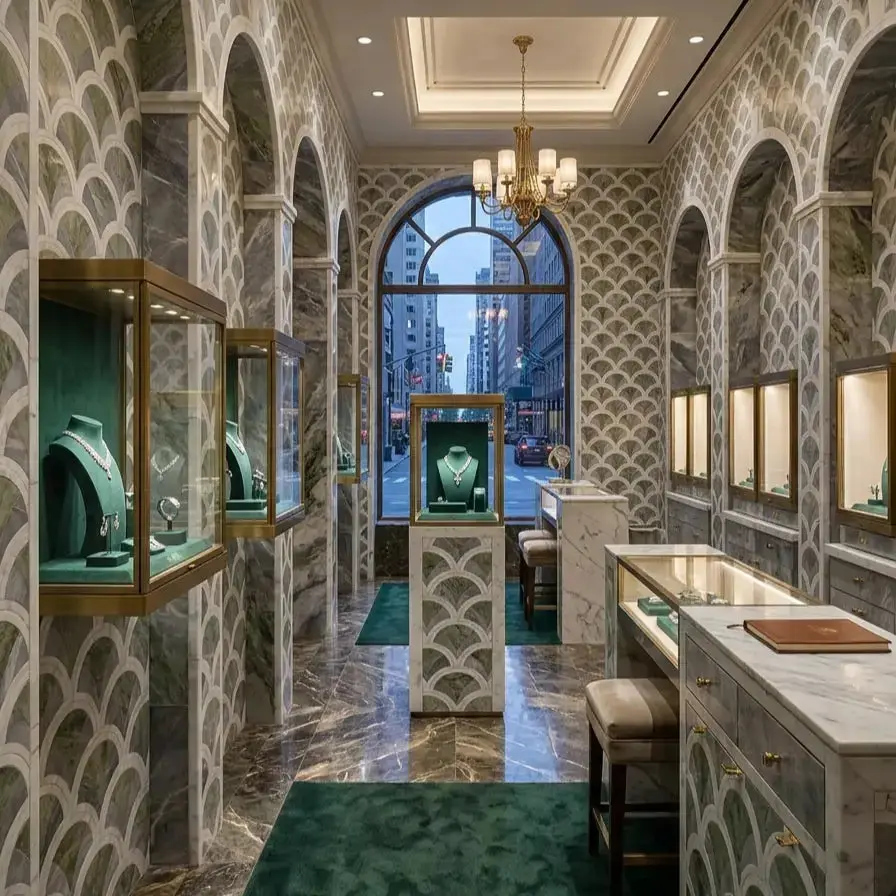 VIVIAN waterjet marble mosaic Tile
