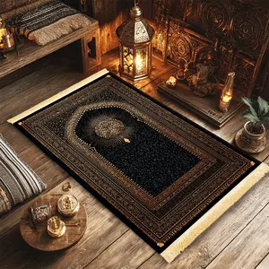 1pc Night Star Prayer Mat - 100% Polyester, Machine Washable, for Indoor/Outdoor, Pilgrimage & Meditation, Muslim Prayer Rugs, Islamic Wall Art