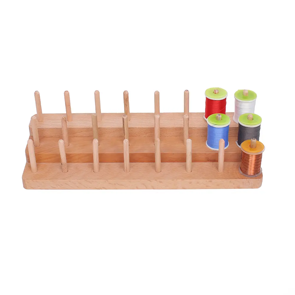 Kylebooker Fly Tying Thread Spool Stand Wooden Hand Made Station for Fly Fishing Materials