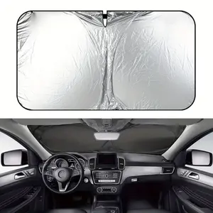 Car Windshield Sun Shade, Thickened Titanium Silver Coating High UV Blocking Rate Sunshade, Heat Insulation Front Window Sun Shield for Cars, SUVs & Trucks – Universal Fit