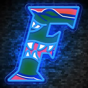 Florida Alligators, American Football, USB-Powered Adjustable Lighting Wall Decor, Durable Acrylic Material, Bedroom, Game Room, College Football Team or Fans gifts.