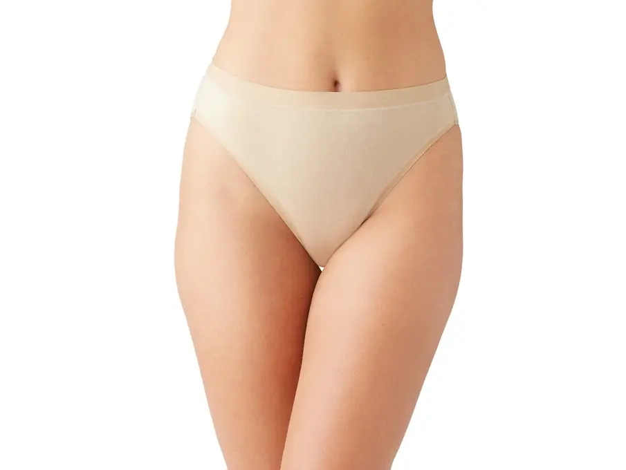 Women's Wacoal Soft Minimalist Style Cotton-Spandex Hi-Cut Panty with Flat Leg Design, Panties, Gentle Cotton Touch Briefs, Supima Cotton
