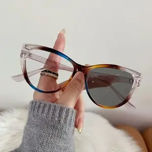 Ladies Cat Eye Finished Photochromic Myopia Glasses Vintage Men's Outdoor Color Changing Minus Sunglasses Diopter 0-1.0-1.5-4.0