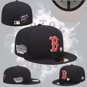 New Era 59FIFTY Boston Red Sox Fitted Cap – Classic MLB Hat, Flat Brim Streetwear Baseball Cap for Men & Women