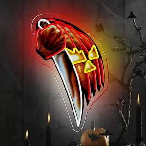 Halloween Knife Neon Sign Inspired By Michael Myers' Iconic Weapon, Horror LED Wall Light For Spooky Decor