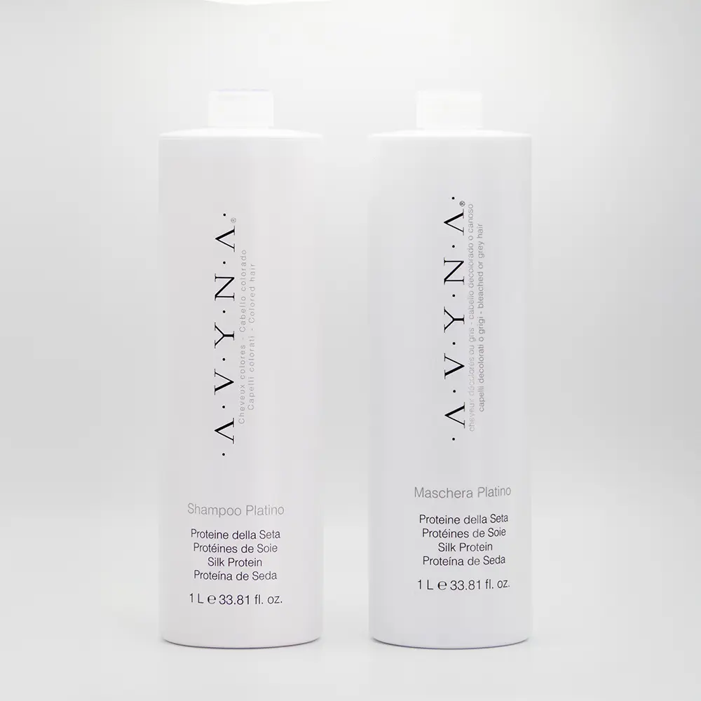 Avyna Platino Set ( Large ) / Shampoo + Maschera / silk protein 33.88fl Oz each For silver hair, Bleached Platinum
