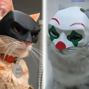 Funny Bat Pet Helmet with Elastic Strap, Cute Halloween Cat & Small Dog Costume Mask, Lightweight Plastic Pet Cosplay Accessory for Photoshoots & Party Dress-Up