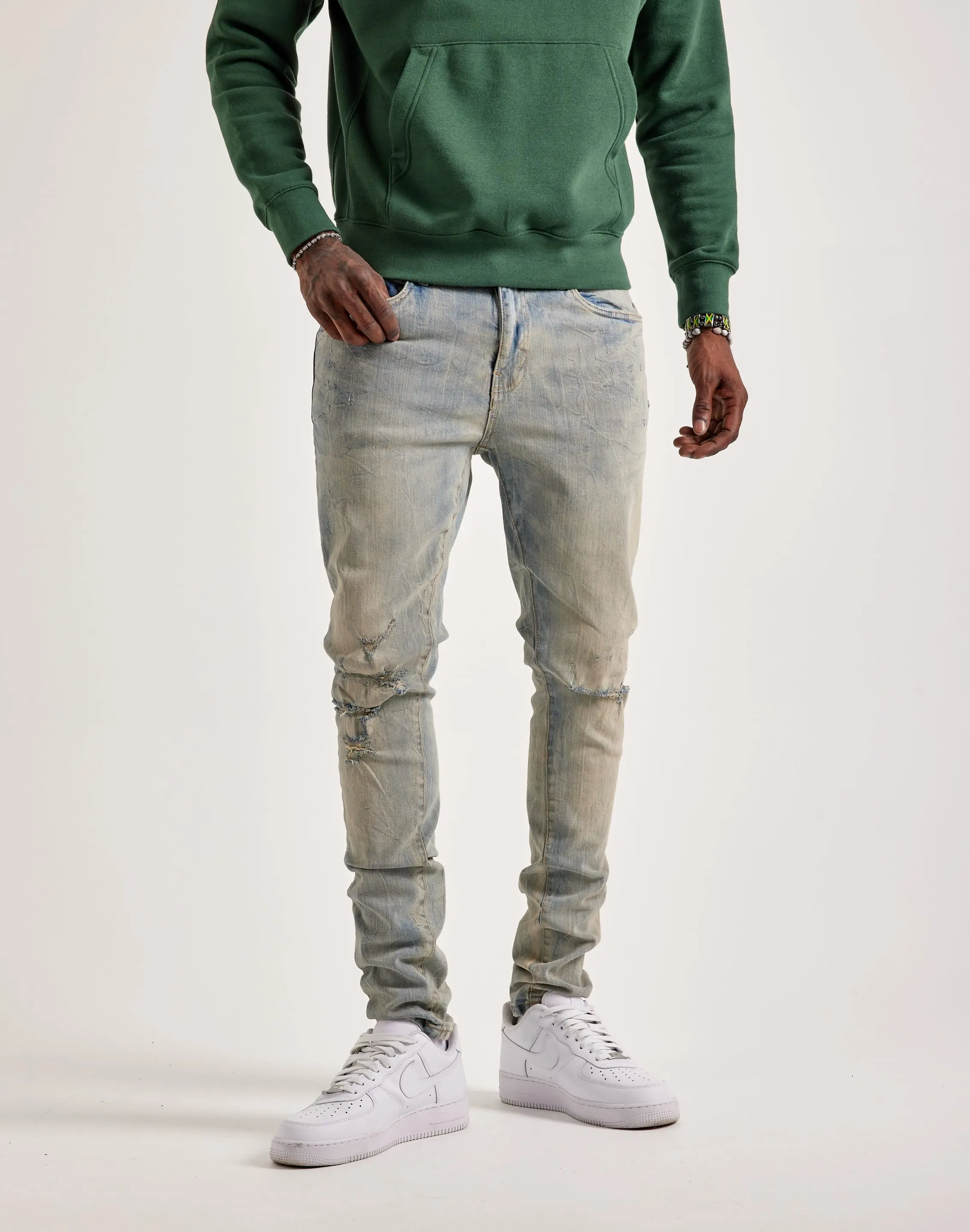 Mens Jordan Craig Basic Sean Slim Distressed Denim Jeans
