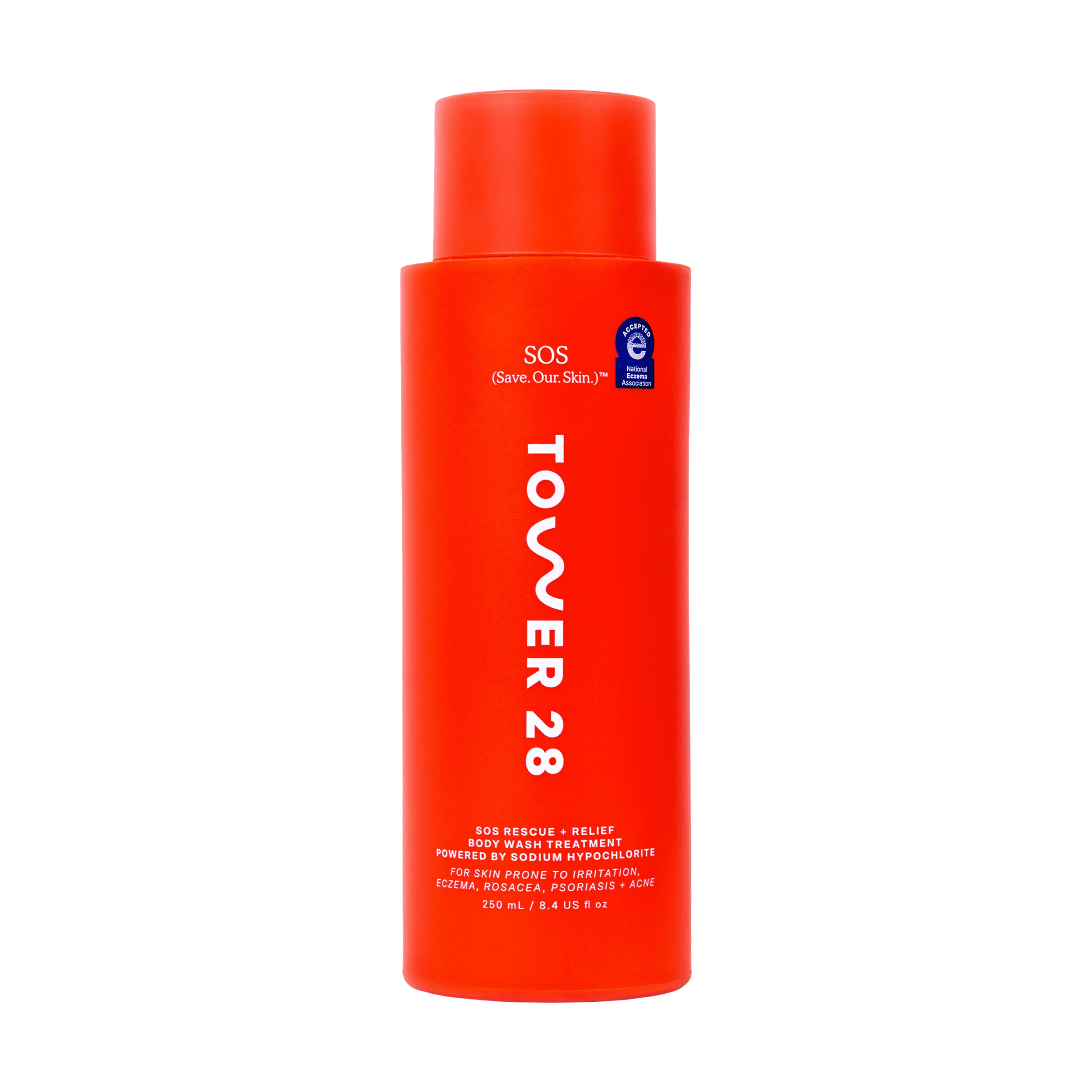 Tower 28 SOS Rescue + Relief Body Wash Treatment 2-in-1 Sodium Hypochlorite for Irritated Skin Eczema Rosacea Psoriasis