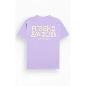Bricks & Wood Men's Purple Classic For Daily Use Core Logo T-Shirt - Multicolor