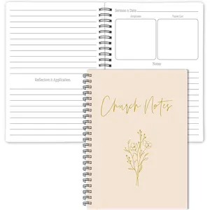 Church Notes Journal Sermon & Podcast Christian Notebook Guided Journal to Write Key Points,  Verses, Notes, and Application for Men and Women  Idea (Beige)