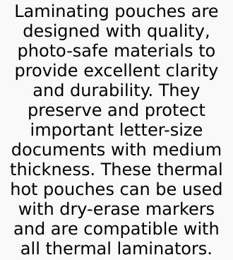 Fellowes Laminating Pouches Letter 5 mil, 200 Pack 8.50" x 11" Laminating Pouch