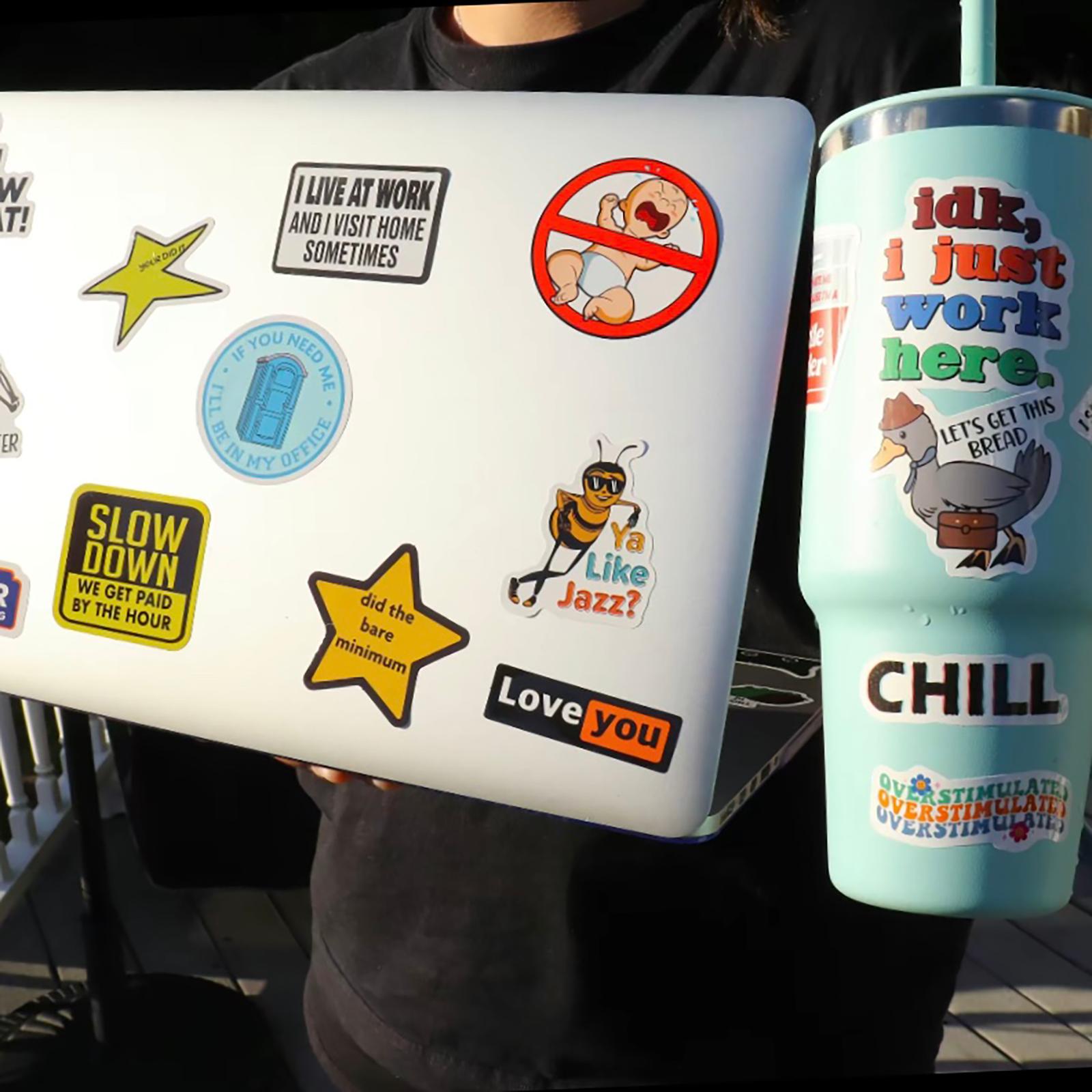 130PCS Funny Saying Sticker Pack - Snarky, Sarcastic Bold Humor Vinyl Waterproof Meme stickers for laptop, computer, water bottle, ipad, phones bumper folding chair sticker pack