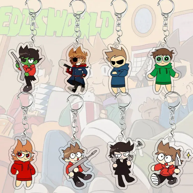 Eddsworld Chibi Acrylic Keychain, Matt, Zombie Matt, Red Leader & Tord, Bag Charm, Gift for Fans