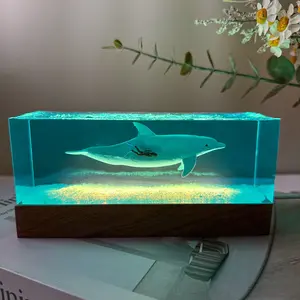 Resin Whale Ornaments New Cute Home Office Desk Decorations for Friends with Glowing Base and Detailed Design