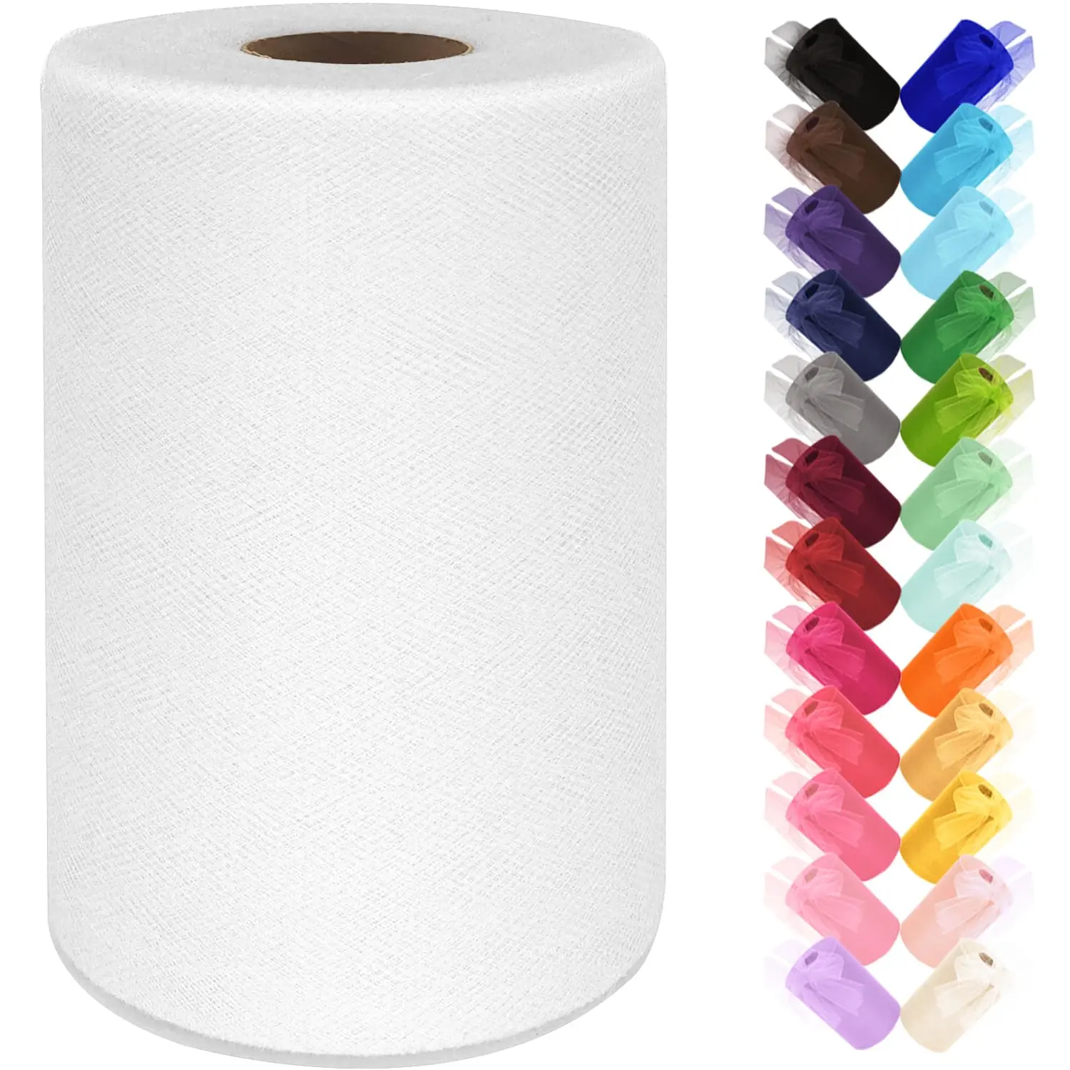 Tulle Fabric Roll 6 Inch by 100 Yards (300 ft) Tulle Ribbon Sheer Mesh Netting for DIY Tutu Skirt Gift Wrapping Wedding Baby Shower Birthday Halloween Party Decorations Crafts