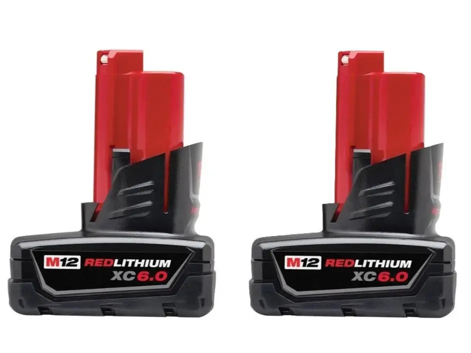 Milwaukee 48-11-2460 M12 REDLITHIUM XC6.0 Long Lasting Power Tool Battery, 72Wh Upgraded Battery Replacement with 20% More Power & 2x More Recharges, for M12 Compatible Tools (1 or 2 Pack), Long Lasting Battery, Power Tool Batteries