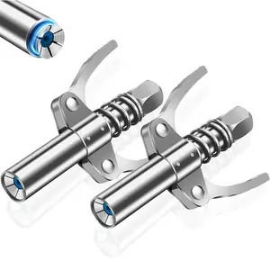 Grease Gun-Tip, 2 Counts Grease Gun-Coupler, Lock & Lube Grease Gun-Coupler, Grease Fittings, Grease Gun-Fittings, Durable Construction, Compatible with All Grease-Guns, Universal Compatibility, Automotive, Automotive Maintenance Tools