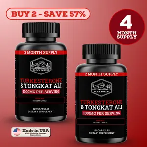 2 Bottles of Turkesterone & Tongkat Ali Supplement, 1000mg Per Serving, 240 Capsules, 4 Month Supply