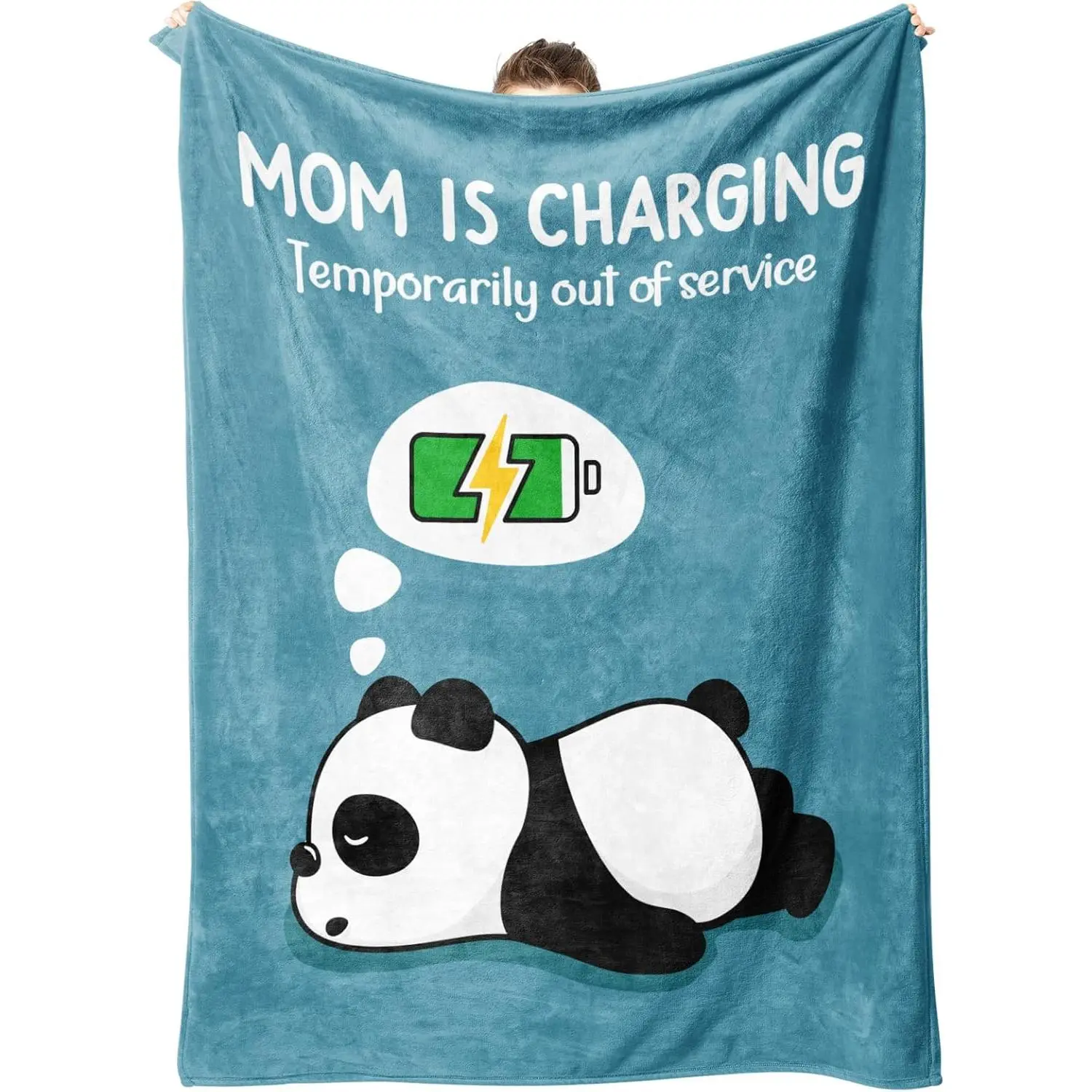 Funny Gifts for Mom Mothers Day, Birthday- Mom's Charging Blanket- New Mom Gifts for Women, Super Soft Blanket Throw for Napping Travel, 60"*50"