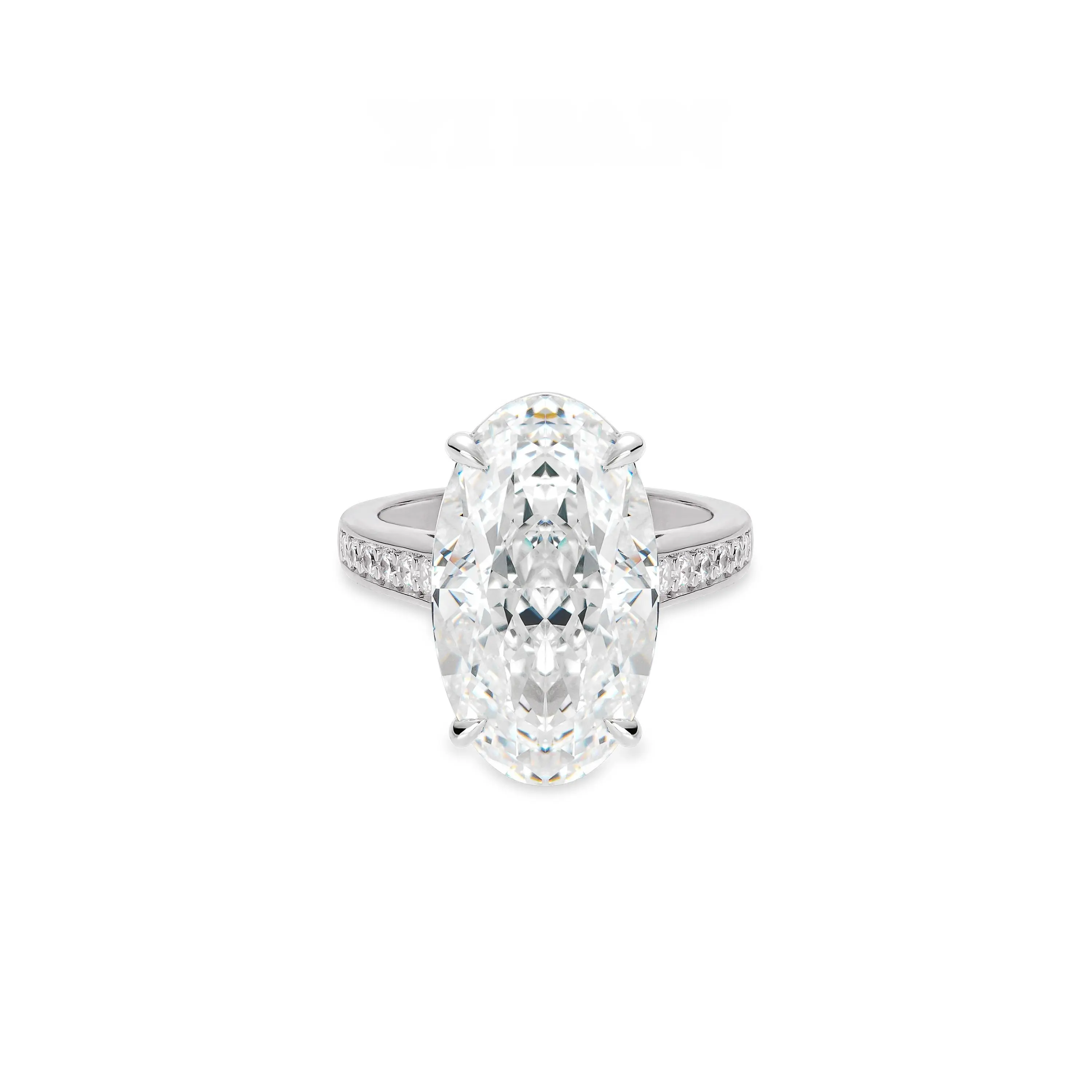VAMERAY #13125 21 Carat 4-Prong Oval White Ring
