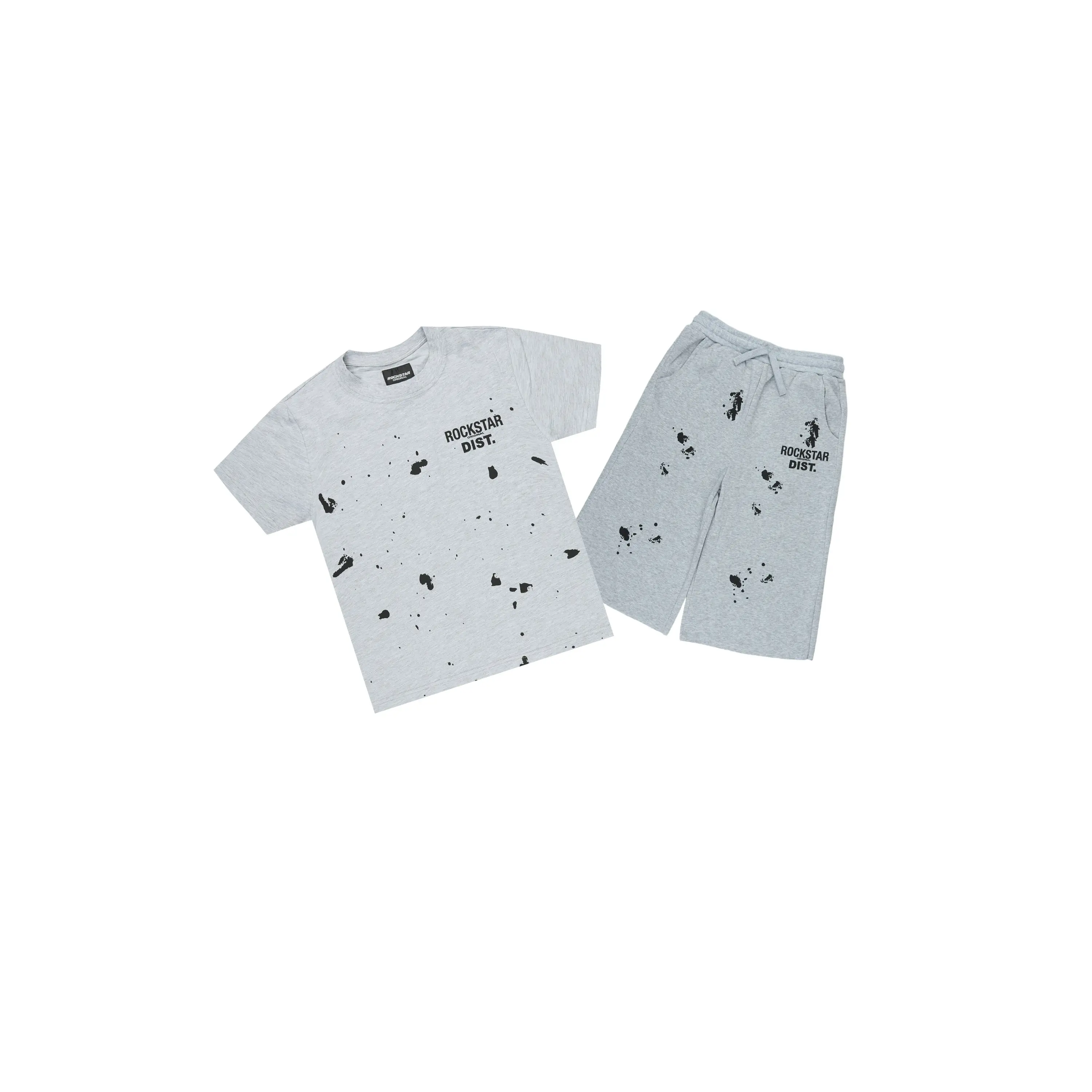 Boys Raffer Heather Grey/Heather Grey T-Shirt Jort Set