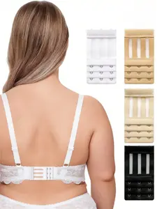 4pcs 3-Row 3-Hook Elastic Hollow Bra Extender, Bra Back Closure Extender Accessories, Comfortable & Stylish Bra Enhancements