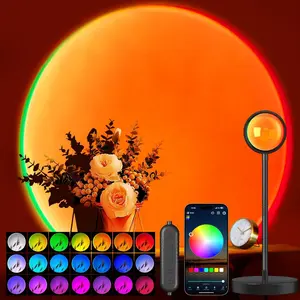 Sunset Lamp Projector with APP & Button Control 360 Degree Rotation Multiple Colors Changing LED Lamp Night Light for Bedroom Decor Party Christmas Gifts Tiktok Live Room Decor
