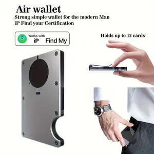 gps tracker Men's Air Card Holder, with built-in AirTag chip, compatible with "Find My Phone" on mobile phones (iOS only), ultra-thin and minimalist card holder for both men and women, a perfect Christmas gift.  device