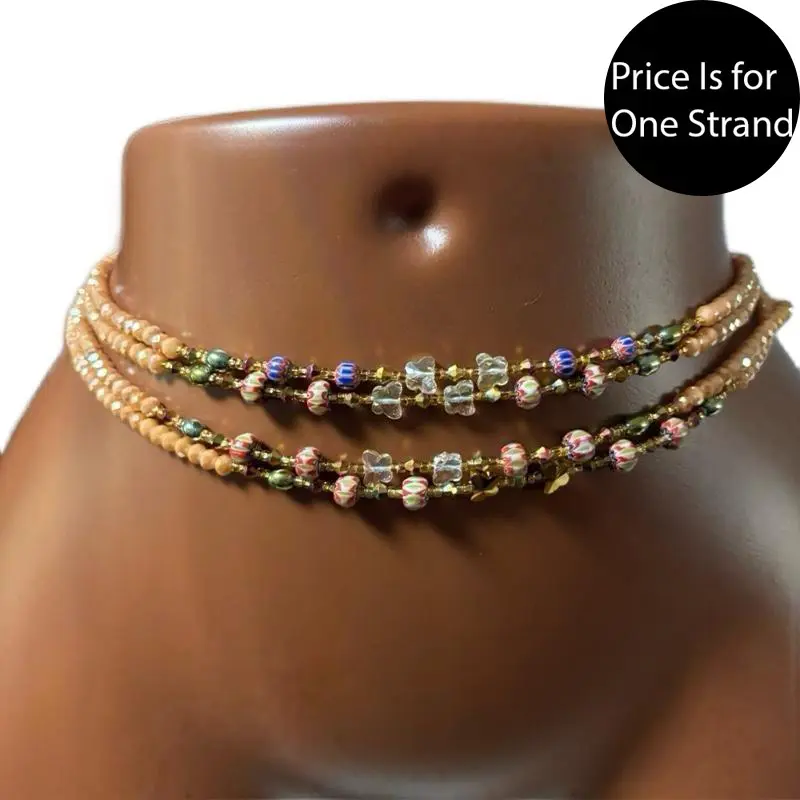 AAEssentials Butterfly Crystals Waist Beads - Colorful Beaded Waist Accessory for Stylish Wear
