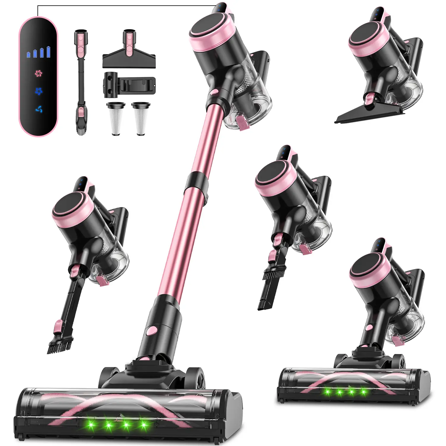 VICEASE Cordless Vacuum Cleaner - 450W 38kPa Powerful Stick Vacuum, 45mins Runtime Battery Powered Tool, 1.5L Dust Collection, Portable Lightweight Home Cleaning Tool for Home, Car Pet Hair & Dust Mites, Powerful Stick Vacuums