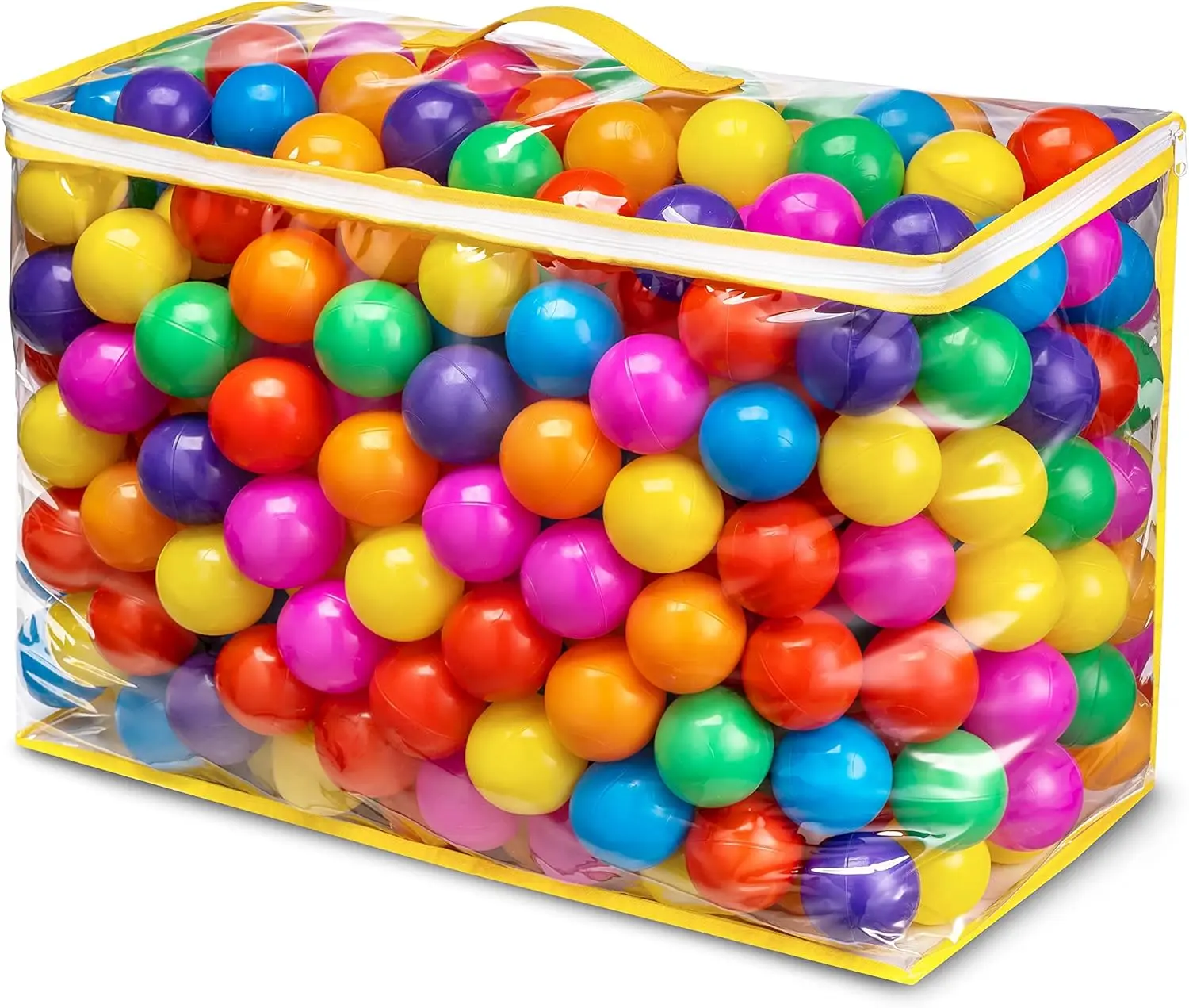 Ball Pit Balls Phthalate Free BPA Free Crush Proof Plastic - 7 Bright Colors in Reusable Play Toys for Kids with Storage Bag | Phthalate Free, BPA Free, Crush Proof Play Toys, Reusable Storage Bag