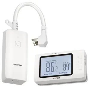 DIGITEN Wireless Temperature Controller WTC1001, Remote Control Plug for Heating, Cooling & Ventilation, Easy Operation, Space Saving, 15A 1800W, LCD Display, for Space Heaters, AC, Fans, Reptile Enclosures, Greenhouses & Storage Rooms tiktokshopspringglo