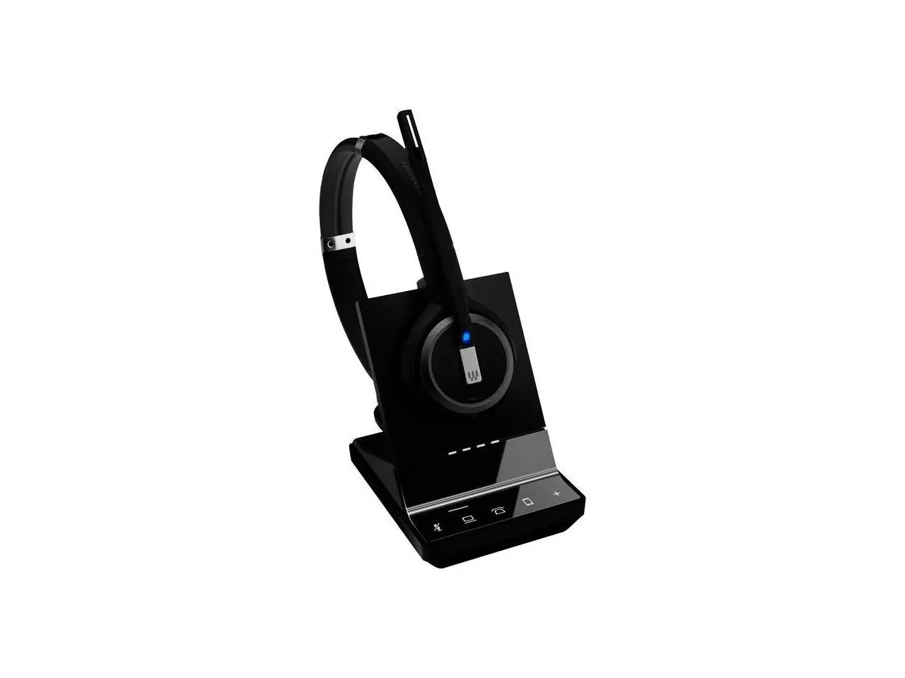 Sennheiser SDW 5066 (507024) - Double-Sided (Binaural) Wireless Dect Headset for Desk Phone Softphone/PC & Mobile Phone Connection Dual Microphone Ultra Noise Cancelling, Black