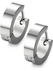 Stainless Steel Non Tarnish Unique Small Hoop Earrings for Men Huggie Earrings 1 Pairs Hoop Jewelry Hypoallergenic Stainless Steel