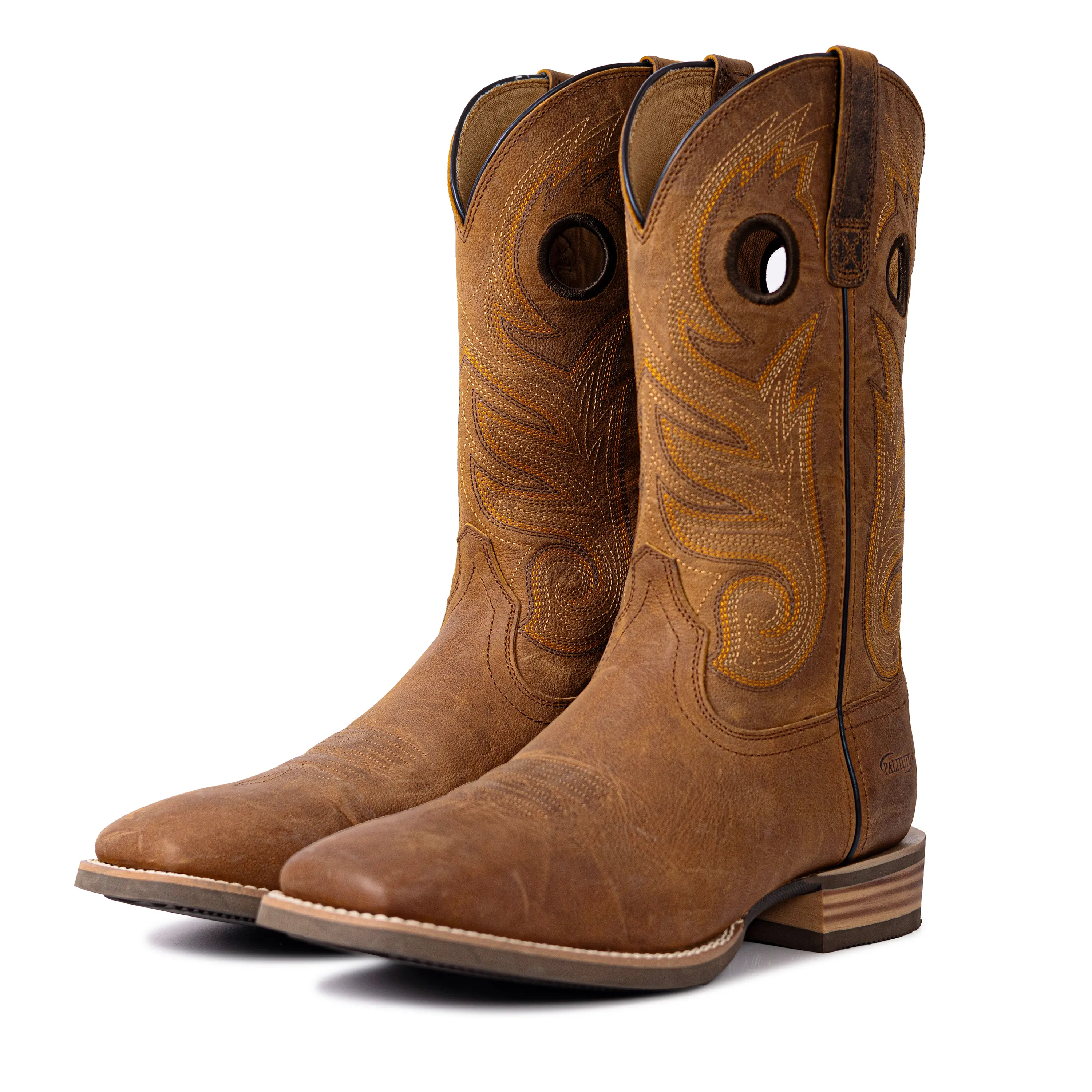 【Genuine Leather】Palitutu Hand Painted Western Cowboy Boots, Full Grain Cowhide Upper & Shaft, 4-Layer Composite Sole boot,Sport Outdoor Western Boot(PLT103614)