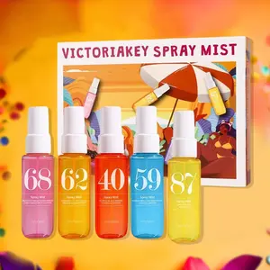 5 Counts Beach Digital Perfume Spray Set, Body Hair Fragrance Mist, Unisex Rio Scent, Suitable for Any Occasion, Perfect Gift Choice