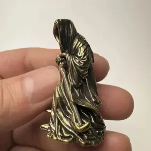 Vintage Brass Samurai Statue Figurines, Artistic Handmade Gothic Home Office Decorative Ornaments, Figure Decor, Unique Birthday Gift, Fantasy Theme