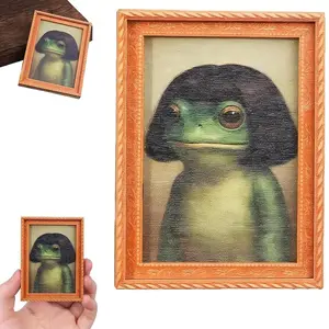 Funny Frog Fridge Magnet, Magnetic, Kitchen Decor, Animals Refrigerator Magnet, Home Office Decoration, Quirky Gift, Cute Vintage-Style Frog Art, Decorative Art